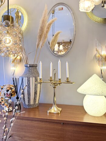 Grote vintage messing kandelaar messing 4 armen | Sprinkelhop