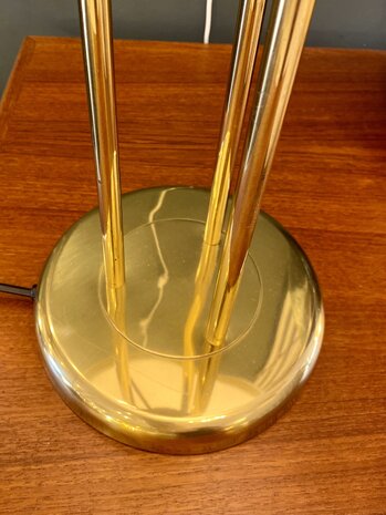 Leola vintage mushroom tafellamp messing opaline glas 1980s groot | Sprinkelhop