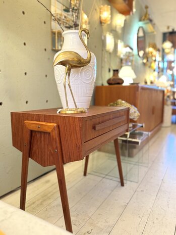 Vintage mid-century Deens nachtkastje naaitafeltje teak 1960s | Sprinkelhop