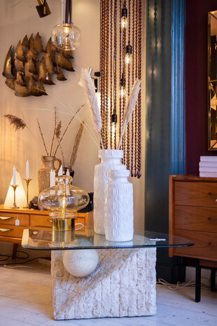 Magnussen Ponte vintage mactan stone glazen salontafel  | Sprinkelhop