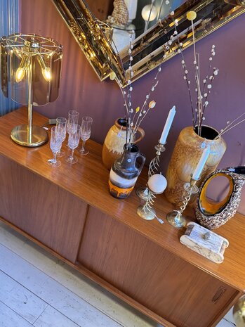 Deens teak dressoir sideboard kast met schuifdeuren | Sprinkelhop