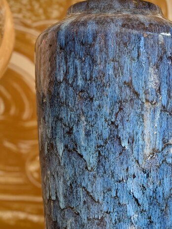 Grote vintage West Germany Fat Lava vaas Scheurich 517-45 blauw | Sprinkelhop