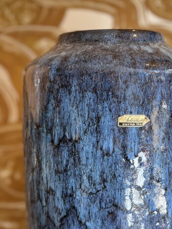 Grote vintage West Germany Fat Lava vaas Scheurich 517-45 blauw | Sprinkelhop