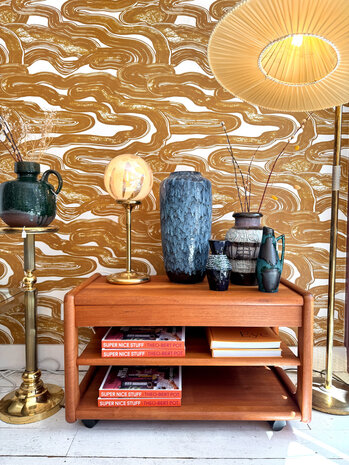 Grote vintage West Germany Fat Lava vaas Scheurich 517-45 blauw | Sprinkelhop