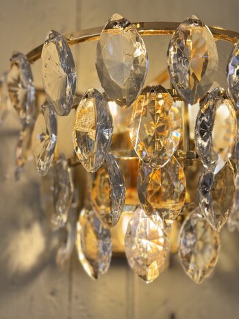 Vintage Schr&ouml;der &amp; Co messing kristallen wandlamp Hollywood Regency | Sprinkelhop