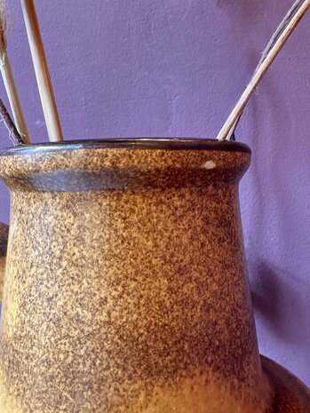 Vintage grote Scheurich West Germany fat lava vaas 409-52 bruin rood | Sprinkelhop