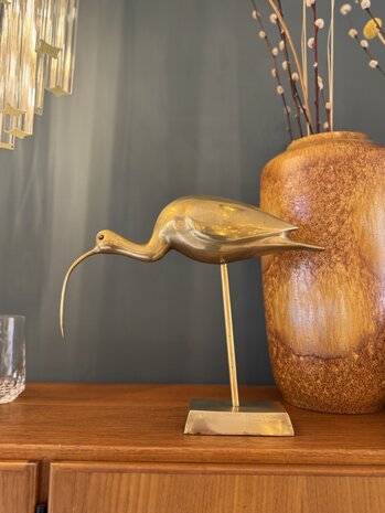 Vintage messing wulp ibis beeld  | Sprinkelhop