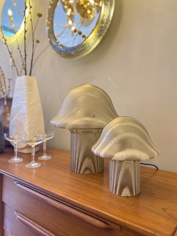 Peill &amp; Putzler zebra gestreepte mushroom glazen tafellamp M | Sprinkelhop