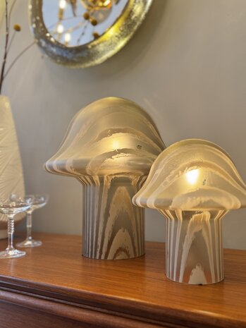 Peill &amp; Putzler zebra gestreepte mushroom glazen tafellamp M | Sprinkelhop