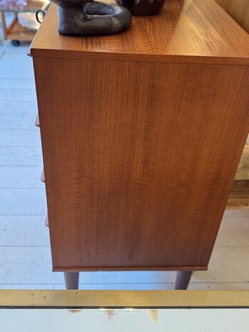 Vintage Deense teak houten ladekast