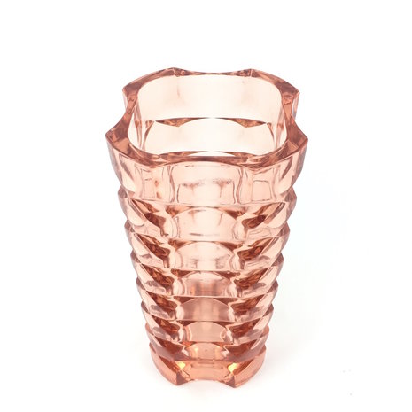 Grote Franse vaas roze kristal
