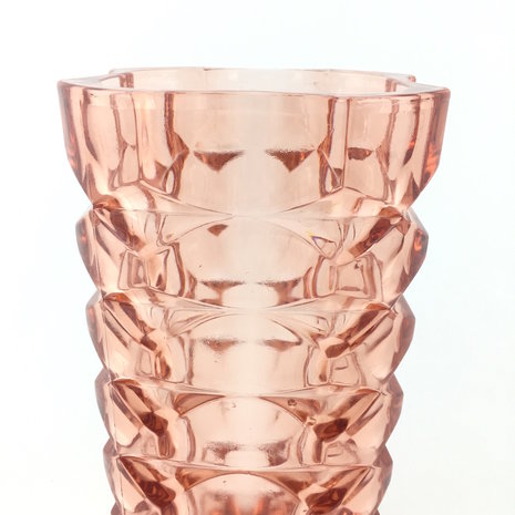 Grote Franse vaas roze kristal