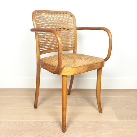 Vintage webbing Praag stoel Bentwood 811 voor Thonet