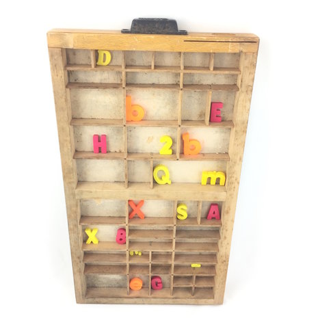Vintage houten letterbak klein | Sprinkel + Hop