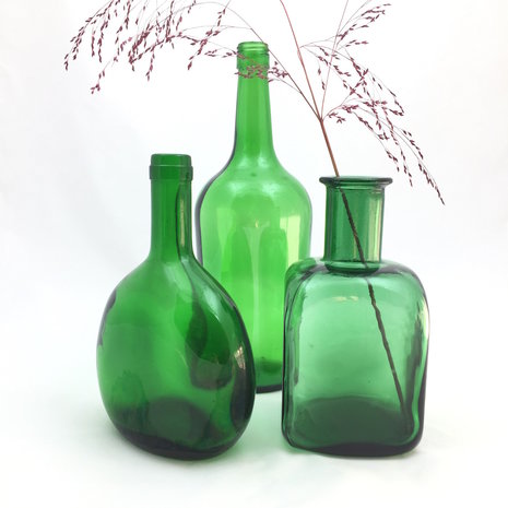 Set glazen flesvazen groen | Sprinkel + Hop