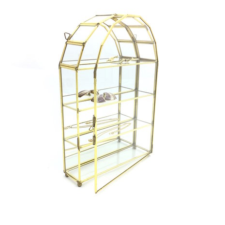 Vintage glazen hemel vitrinekastje messing | Sprinkel + Hop