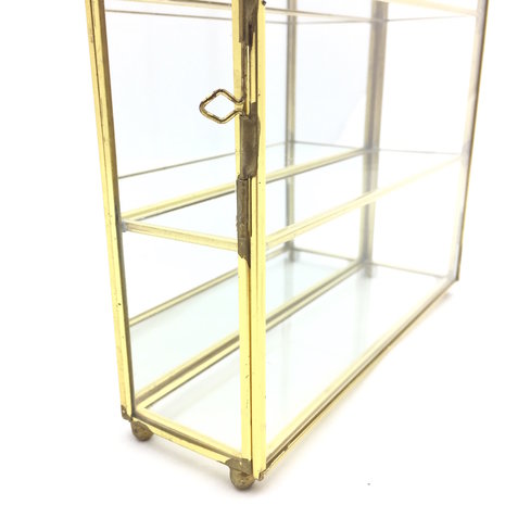 Vintage glazen hemel vitrinekastje messing | Sprinkel + Hop
