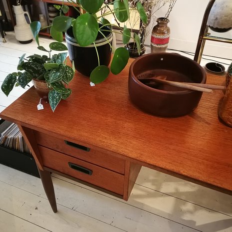 Vintage teak houten bureau 2 lades | Sprinkel + Hop