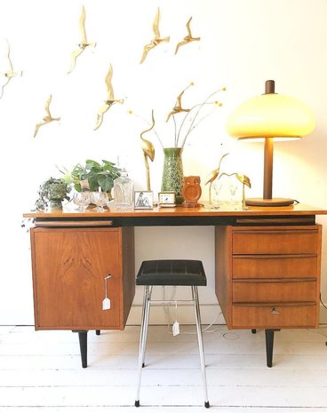 Vintage mushroom tafellamp bruin | Sprinkel + Hop