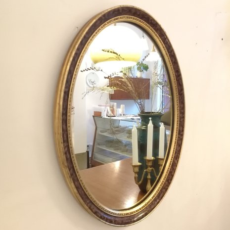 Ovale spiegel bruin goud | Sprinkel + Hop