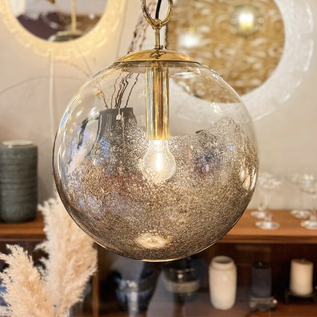 La Murrina bruin Murano glazen bubble globe hanglamp 1970s | Sprinkelhop