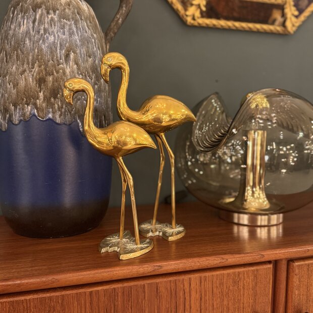 Set messing flamingo beelden | Sprinkelhop