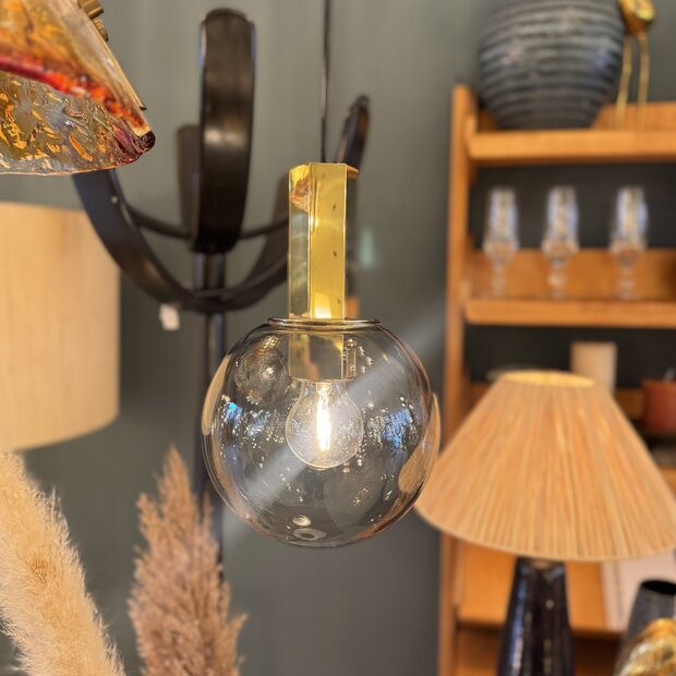 Cosack Leuchten messing hanglamp met rookglas | Sprinkelhop