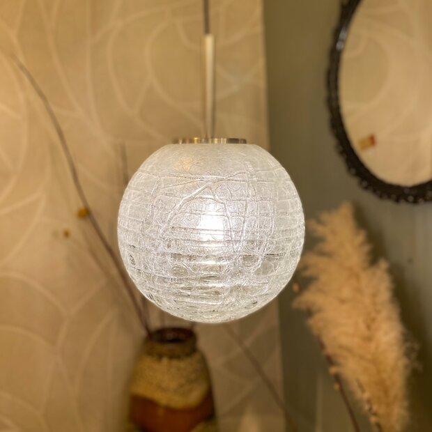 Glazen globe hanglamp Doria Leuchten 1970s | Sprinkelhop