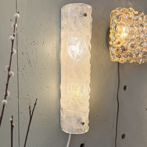Honsel Leuchten vintage wandlamp met iced glass | Sprinkelhop