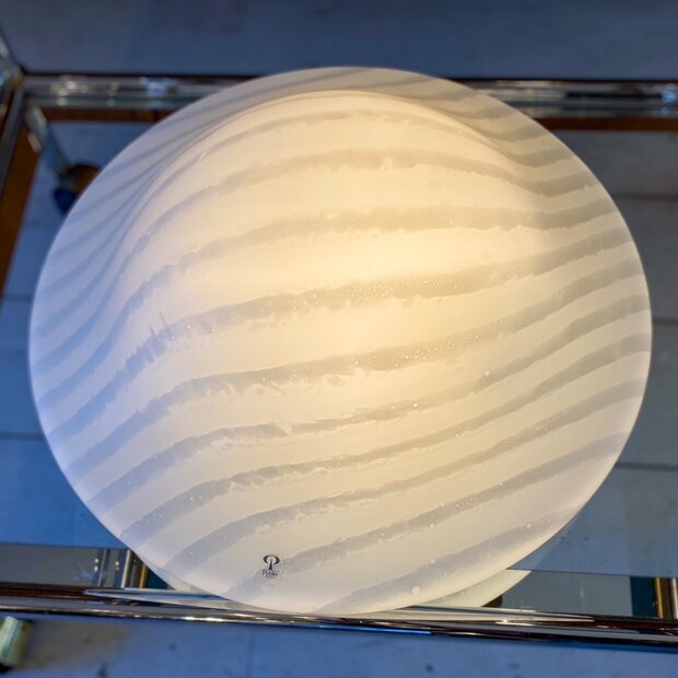 Peill &amp; Putzler zebra gestreepte ronde glazen wandlamp plafondlamp groot | Sprinkelhop