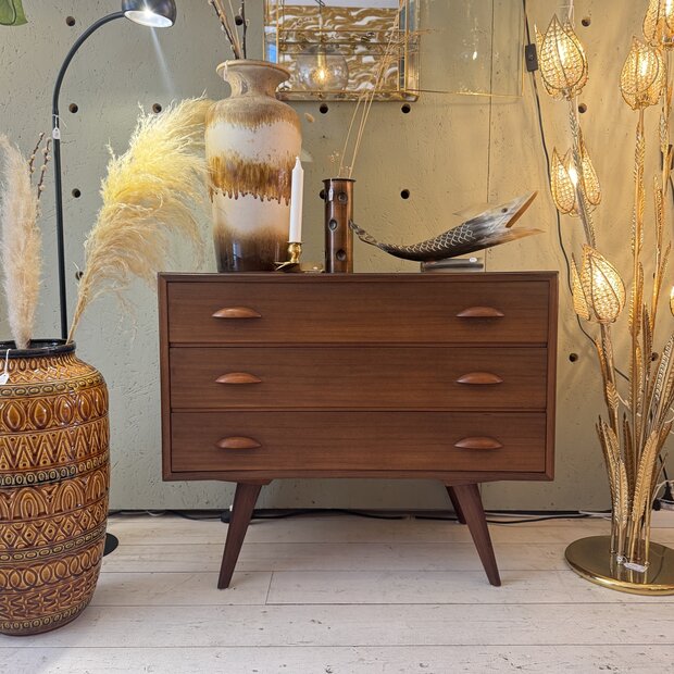 Vintage retro houten ladekastje | Sprinkelhop