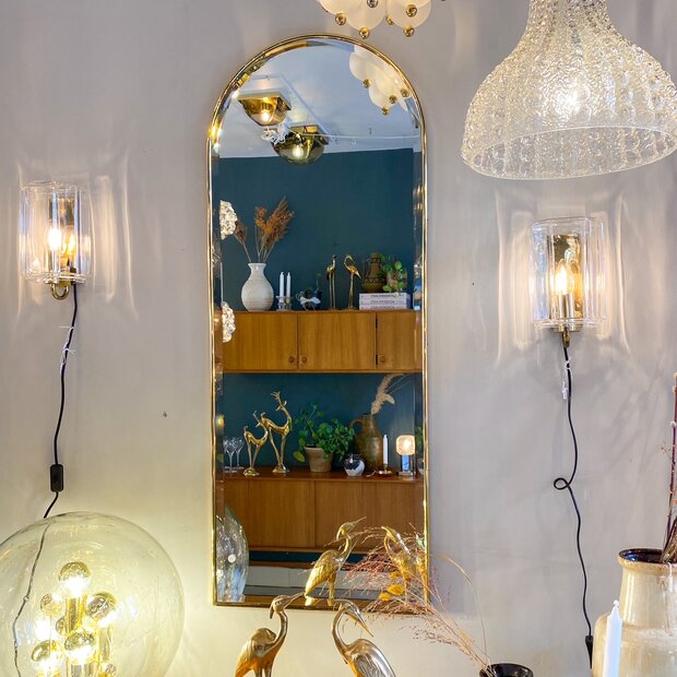 Vintage spiegel messing boogvorm | Sprinkelhop