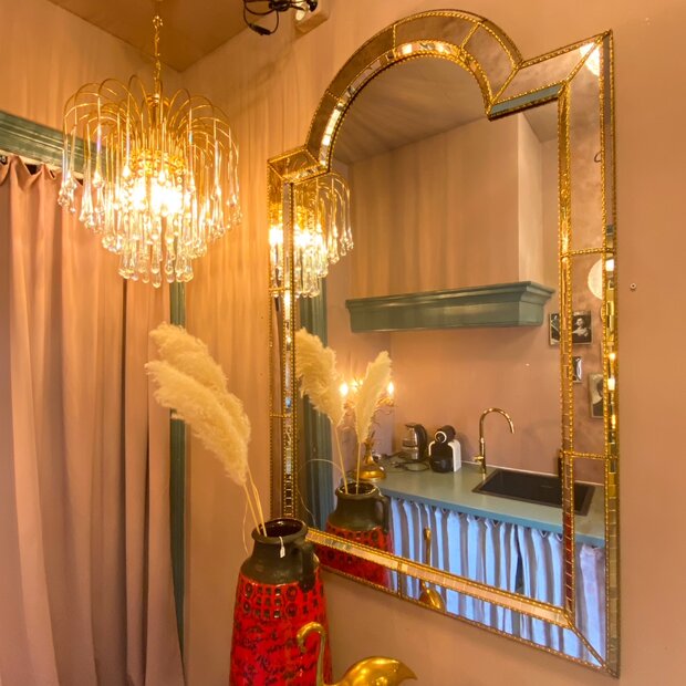 Set vintage Venetiaanse moza&iuml;ek spiegel en kaptafel | Sprinkelhop