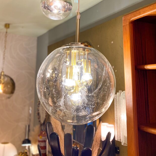 Doria Big Ball kristalglazen hanglamp messing | Sprinkelhop