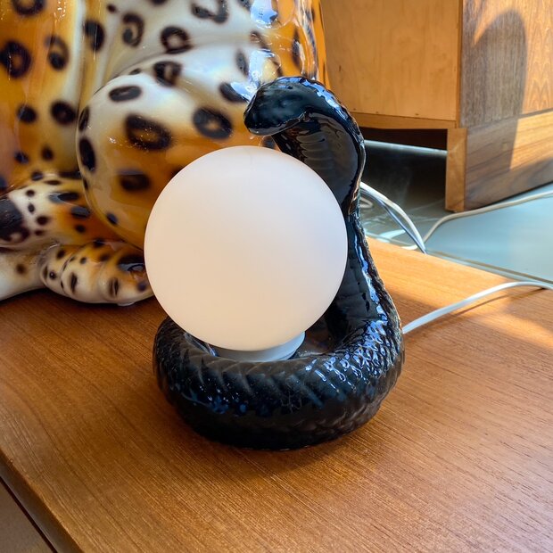 Vintage cobra tafellamp 1970s zwart | Sprinkelhop