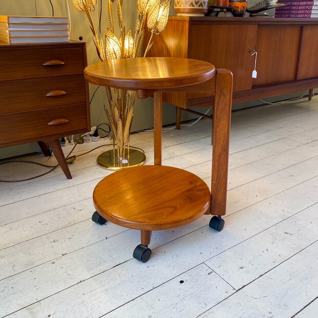 Teak houten Deense barcart serveerwagen trolley | Sprinkelhop