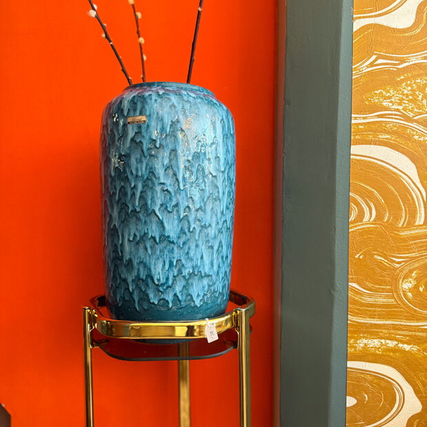 Grote vintage West Germany vaas Scheurich 546-40 blauw | Sprinkelhop