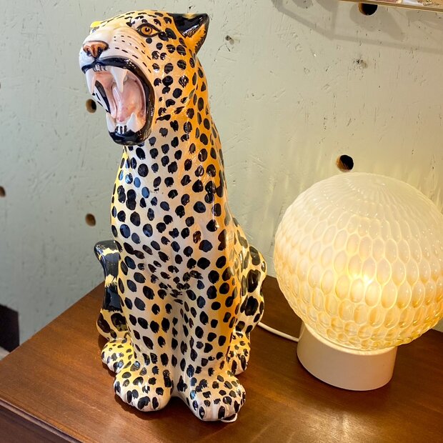 Vintage panterbeeld porselein klein zittend | Sprinkelhop