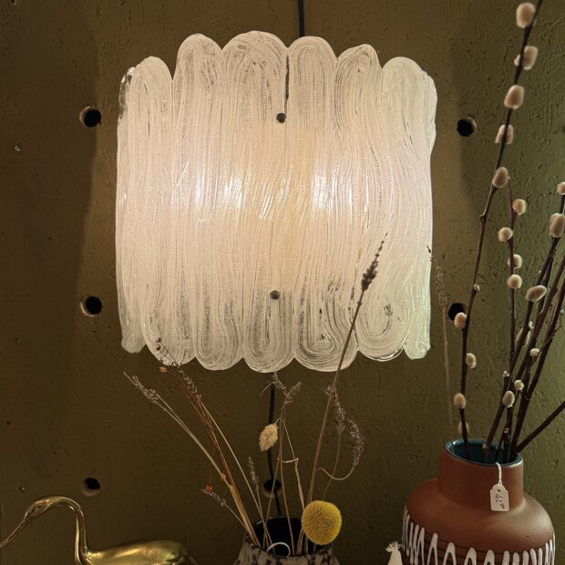 Vintage Hillebrand Murano ijsglazen wandlamp  | Sprinkelhop