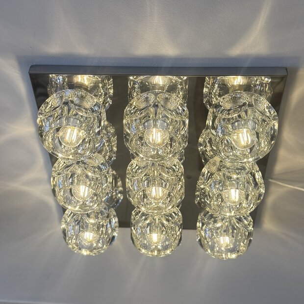 Peill &amp; Putzler XL space age plafondlamp chroom met glas | Sprinkelhop