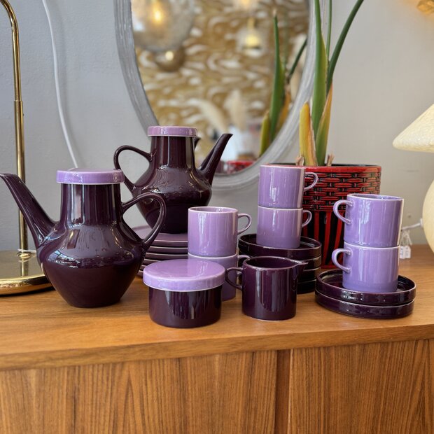Melitta Stockholm vintage servies paars 22-delig | Sprinkelhop