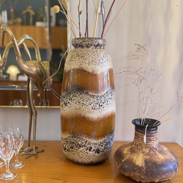 Vintage Scheurich West Germany vaas bruin 287-47 | Sprinkelhop