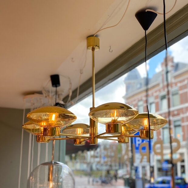 Vintage Kaiser Leuchten kroonluchter messing | Sprinkelhop