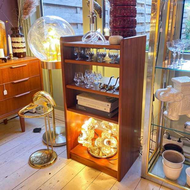 Vintage Deens teak open kastje | Sprinkelhop