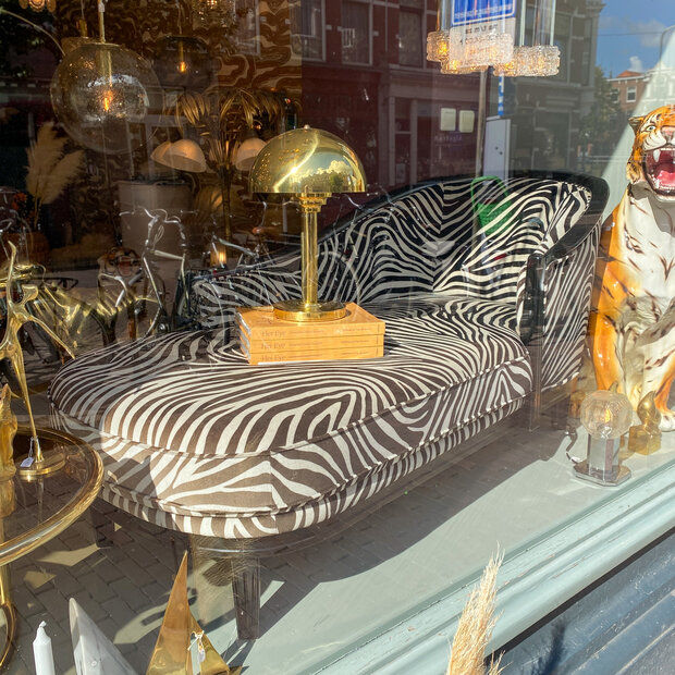 Vintage divan chaise longue divan met zebra patroon | Sprinkelhop