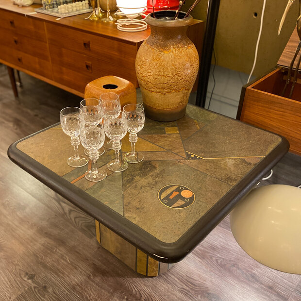 Vierkante brutalistische salontafel Paul Kingma 1980s | Sprinkelhop