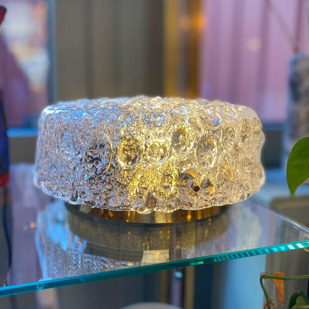 Vintage ronde Hillebrand bubble glass plafonniere | Sprinkelhop