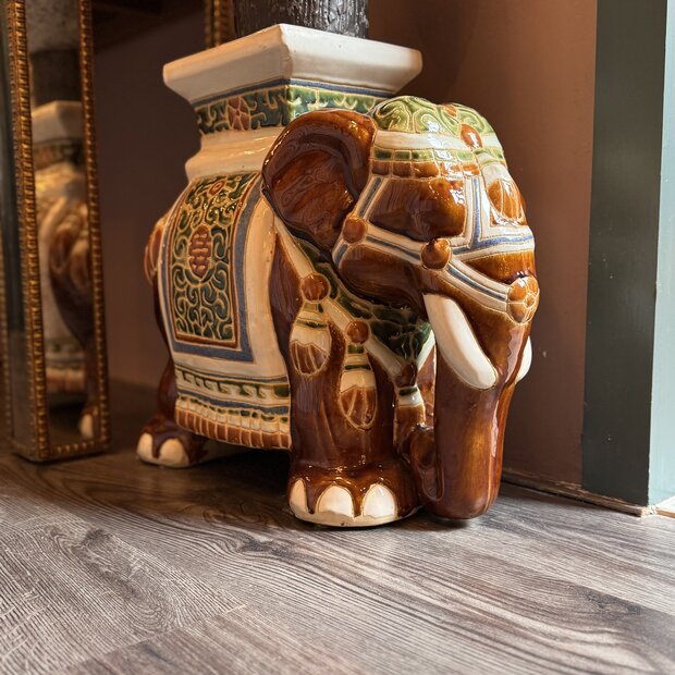 Vintage plantentafel olifant  keramiek | Sprinkelhop