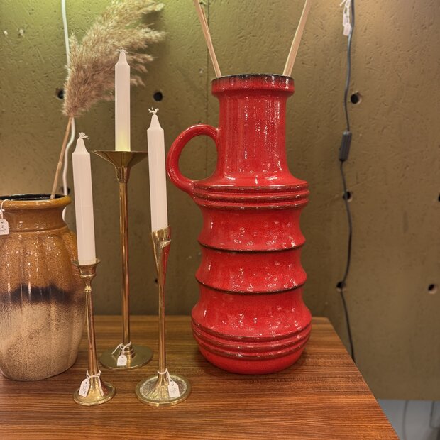 Vintage Scheurich West Germany vaas rood met blauw 427-47