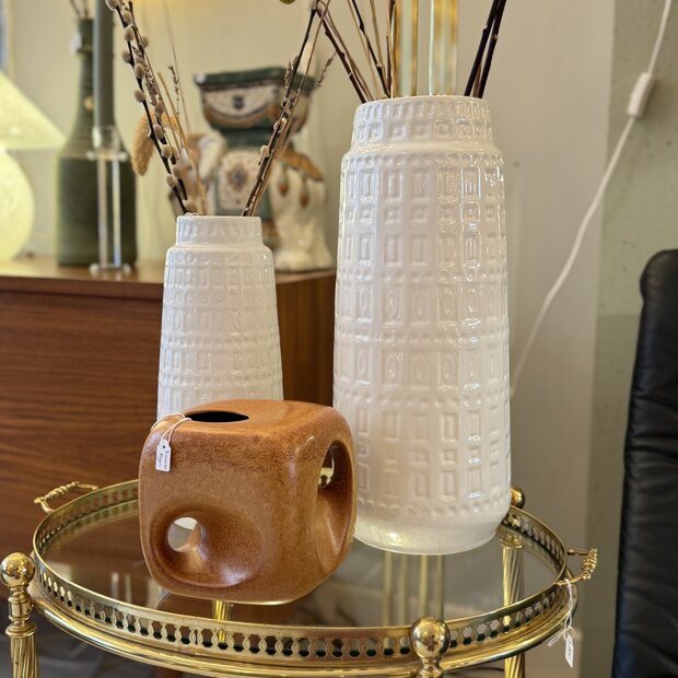 Vintage Scheurich West Germany Inka vaas 260-40 wit| Sprinkelhop